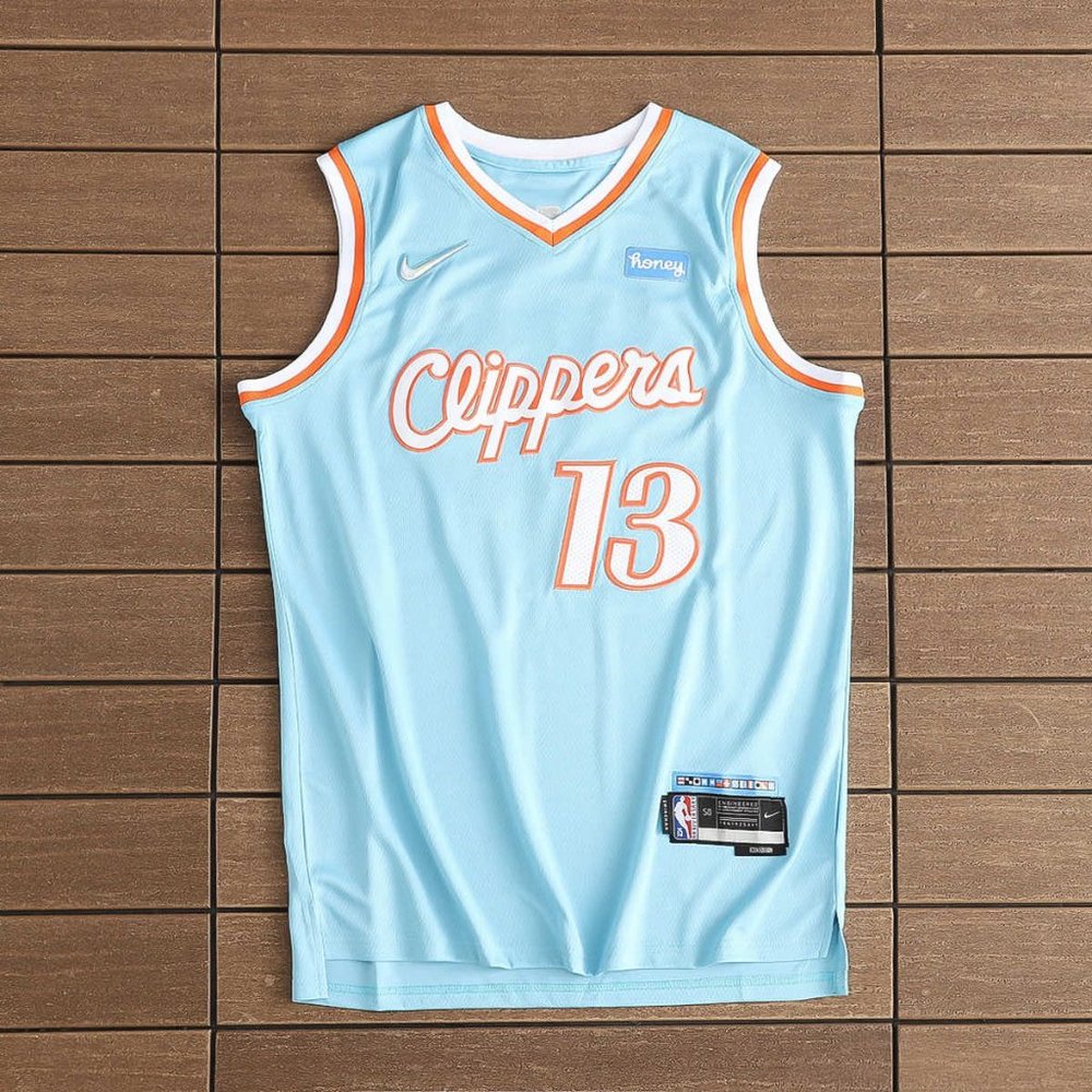 Nike Los Angeles Clippers #13  Light Blue Jersey - Paul George